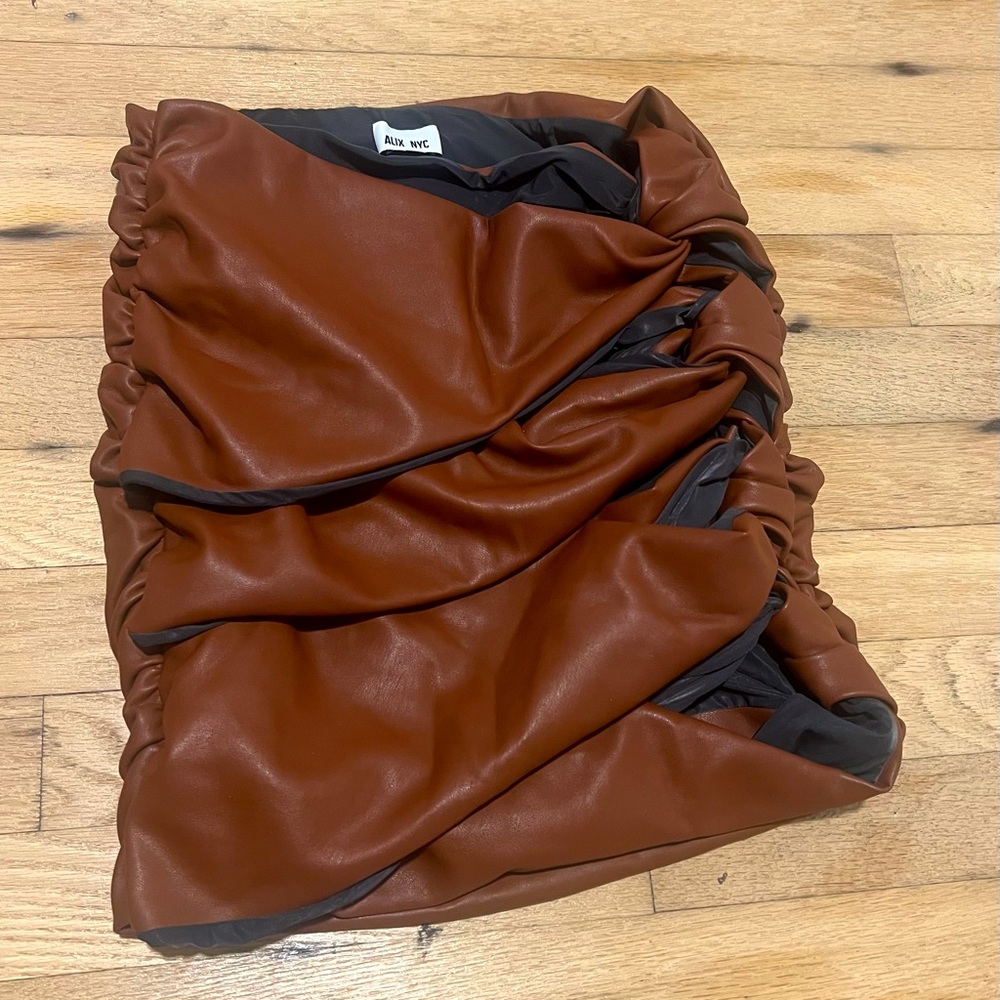 ALIX NYC - Vegan Leather - Wrapped Strapless Top